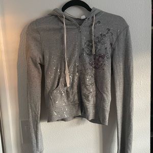 Express design cropped hoodie y2k